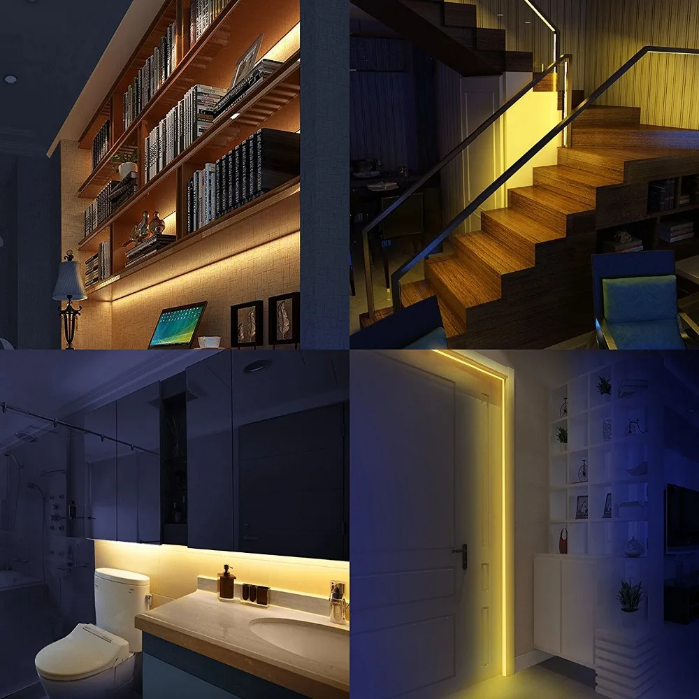 Sensitive Motion Sensor 1.5M LED Strips DC12V Under Bed Night Light