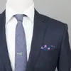 KY Custom New Style Mens Cotton Floral Tie and Pocket Square Set