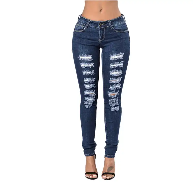 Wholesale Plus Size Ripped Denim Ladies Skinny Jeans From M Alibaba Com