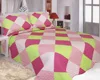 100% polyester print flower patchwork quilt bedspread