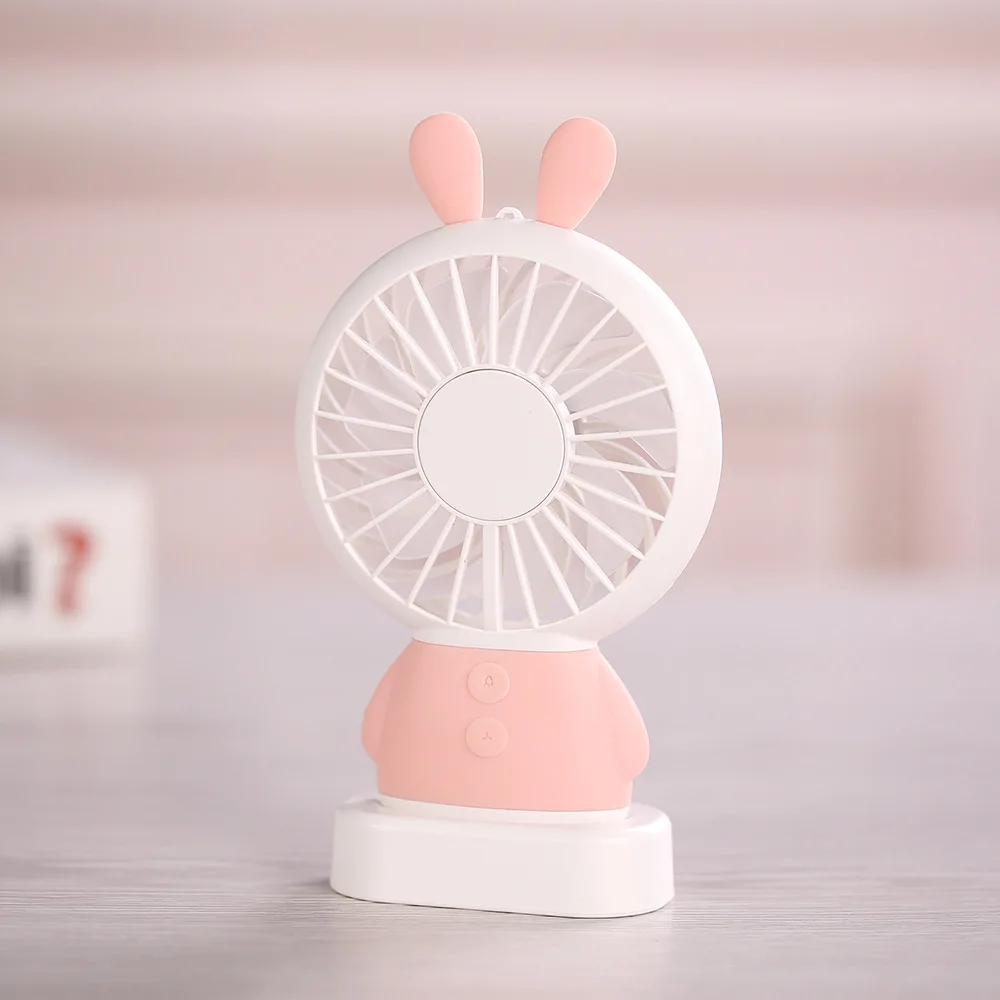 Cute Rabbit Bear Fan Handheld Rechargeable Mini Usb Cooling Desk Stand ...