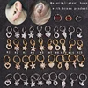 20g *8mm tiny stainless steel hoop with cz dangle ear tragus cartilage rook piercing jewelry navel belly ring