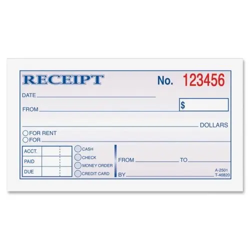 Wholesale CASE of 25 - Adams Money/rent Receipt Books-Money/Rent Receipt Bk,Tape Bound,2-Part,2-3/4"x5-3/8",WE