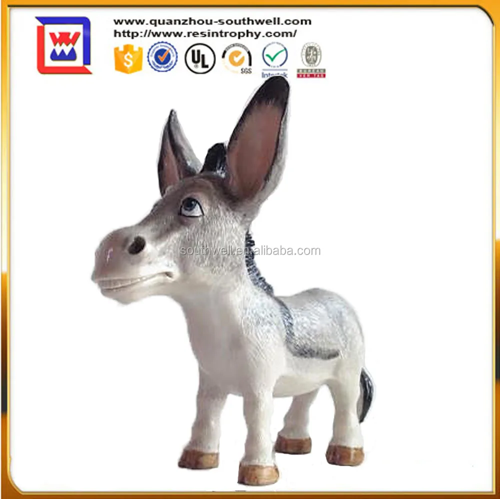 Cute Resin Donkey European Pop Art Resin Craft Donkey Figurine Statue