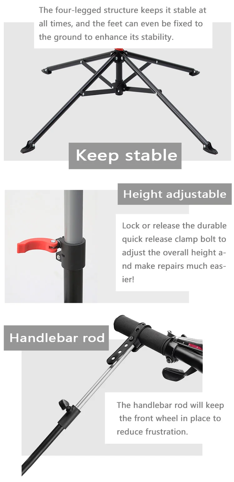 Telescopic arm cycle bicycle rack bike repair stand with steel