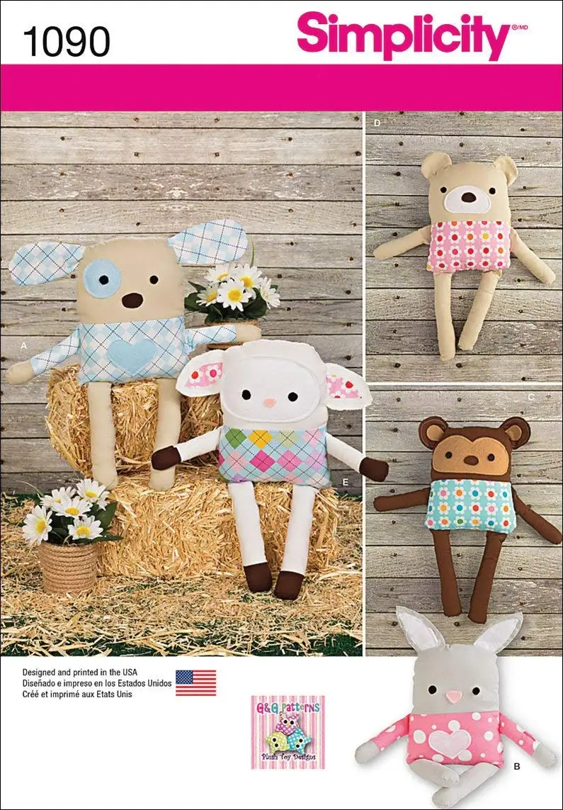 simplicity one size stuffed animal pattern