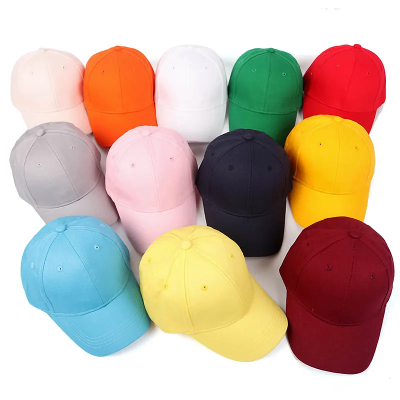 Wholesale Cheap Blank Solid Snapback Hat Cotton Baseball Cap Kids Plain