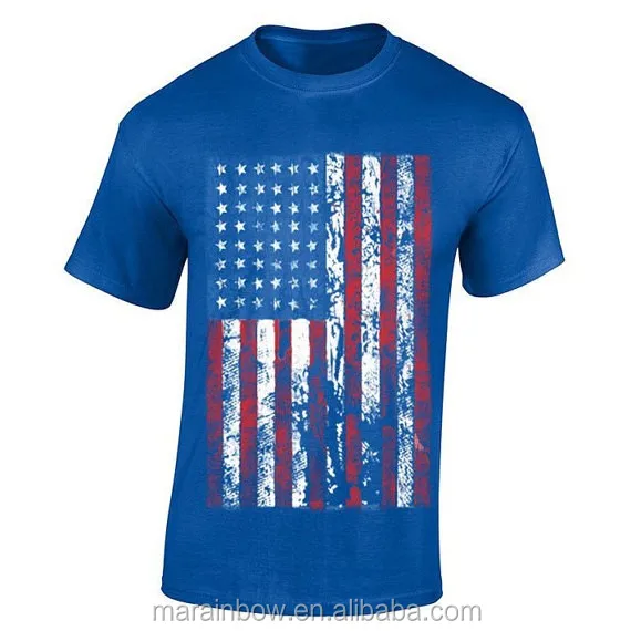 Vintage American Flag Men's T-shirt Fashion Design Distressed T Shirt ...