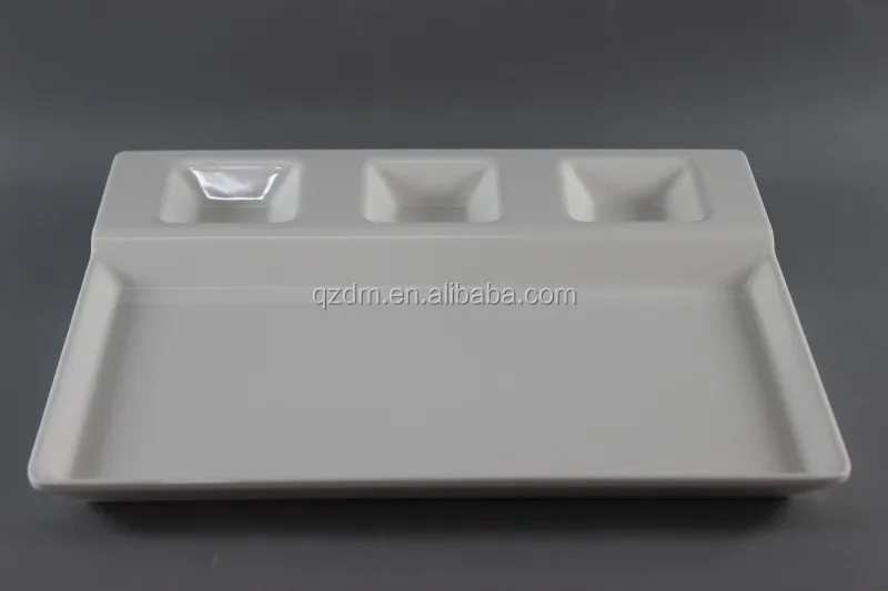 White Melamine Serving Plate for Restaurant