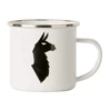 350ML Unique white cartoon cool design enamelware mug cup for coffee