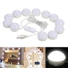 Vanity Makeup Mirror 10/12 LED Bulbs Vanity Mirror Cold Light LED Lamp Kit Lens Headlight Hollywood Style Dresser maquiagem Tool