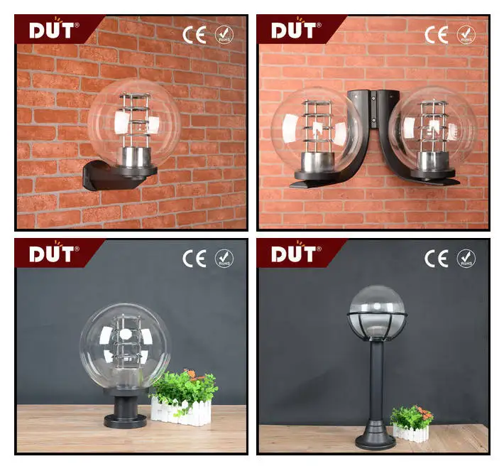 acrylic outdoor lighting easy-assembling globe shade plastic wall lamp lighting