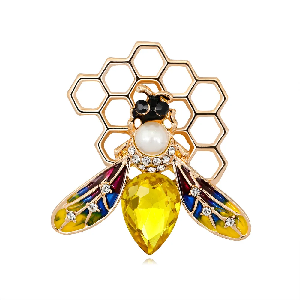 Brooch Flower Pearl Rhinestone Gold Plated Brooch FREE GIFT BAG