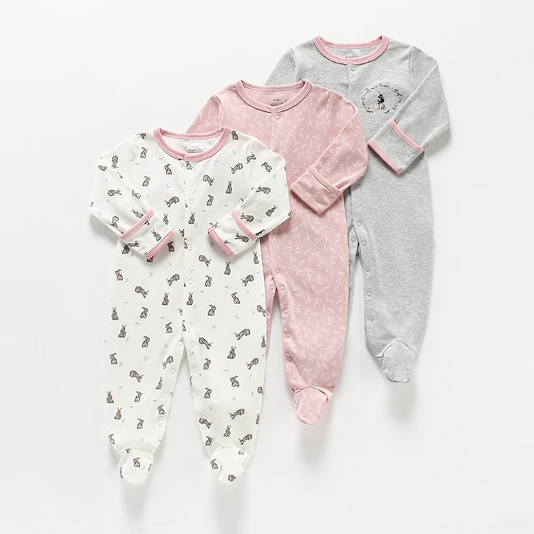 US Newborn Baby Girl Floral Romper Jumpsuit Pajamas Sleepwear Outfits Clothes