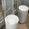 Portable hand washing station, freestanding bathroom basin,Solid surface stone resin pedestal sink basin