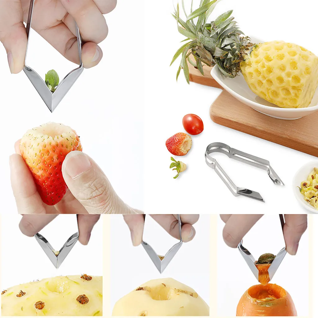 Pineapple Eye Remover Fruit Clip Peeler Tool Stainless Steel Remover Cutter 