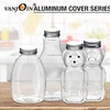 BPA Free Plastic Bee Honey Jars Mini Bear Shape Bottles With Yellow Lid