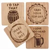 Solid wood square coasters with customized log for home restaurant office and bar