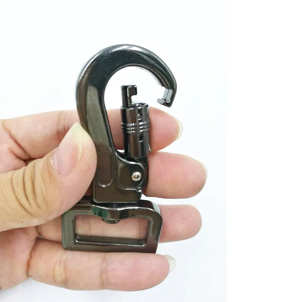BT-K35 Factory Hot Selling Zinc Alloy Lockable Black Gun for Dog Leash Gancho Perro Carabiner Swivel Snap Hook
