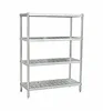 Flat assembled stainless steel four layer kitchen storage shelf rack