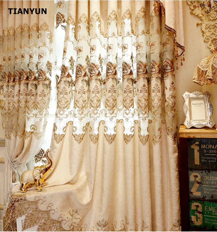 Customized Macrame Turkish Curtains Luxury European Style Window Curtain