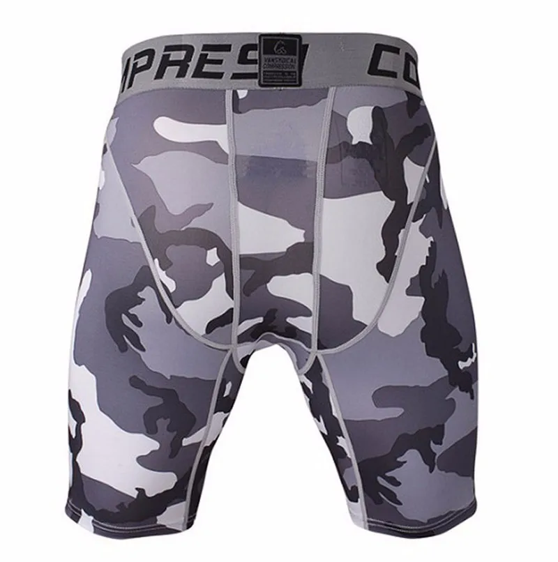 Camo Mens Boxer Shorts Compression Shorts Fitness Gym