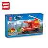 Fun edu plastic building blocks model toy fire truck for children