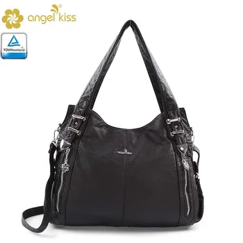 Angelkiss Bags Brand Washed Pu Soft Handbags For Women Guangzhou Angelkiss Bags Brand Washed Pu Soft Handbags For Women Guangzhou Supplier Whole Price In Stock
