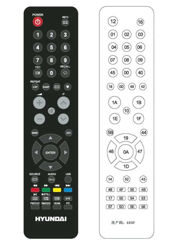 Oem Ir Universal Tv Remote Control For Hyundai Tv Buy Tv Remote