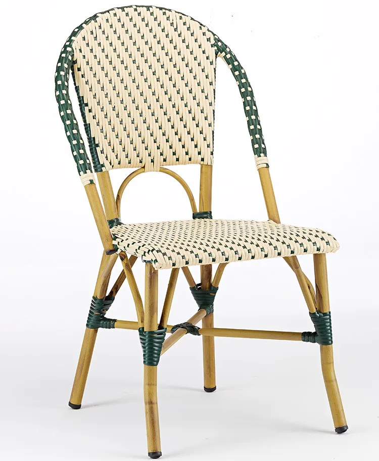 Aluminum frame of Elegant Design Stackable Stable Rattan Wicker Dining Chair