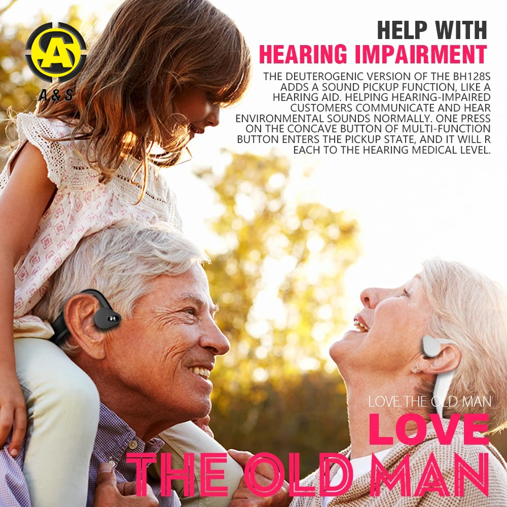 Lightweight Wireless Bone Conduction Earphone Headphones Hearing aid Cell Phone Bone Conduction Headset Help hearing impairment - ANKUX.COM