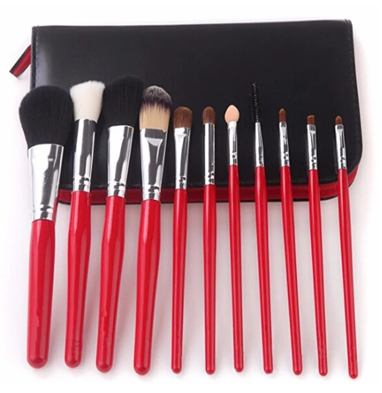 11 Pieces Sable/ Kolinsky Hair Smudge Brush Concealer Makeup Brush Set ...