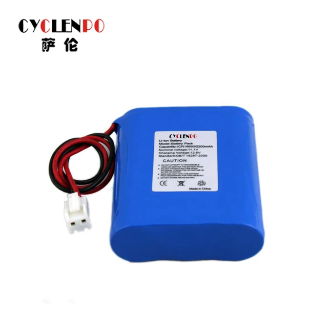 3s1p 11.1v 2200mah Icr18650 Liion Battery With Wire Connector And Pcb