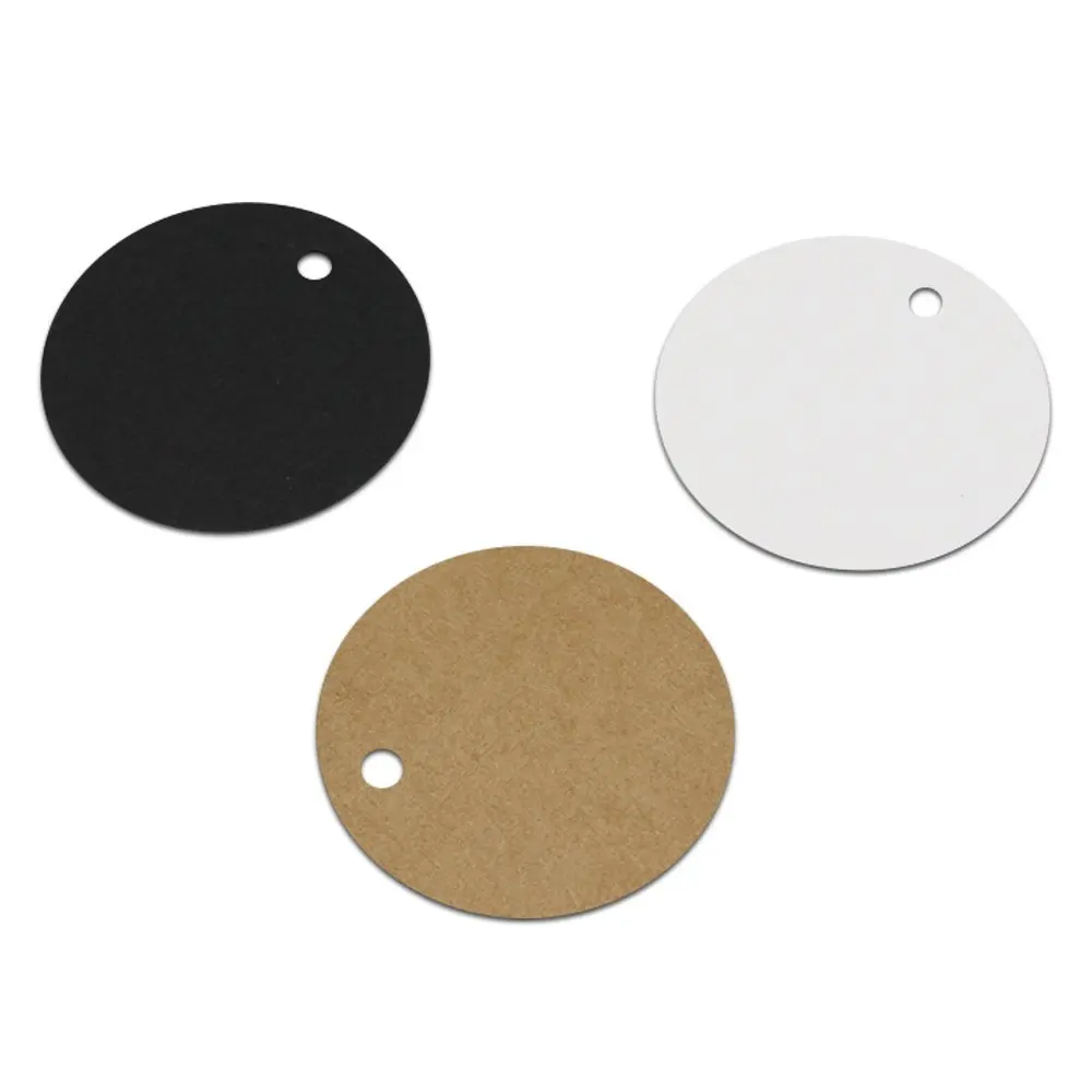 Lavenz 500Pcs/lot 5x5 cm Round Kraft Paper Party Gift Cards Tags Scrapbooking Paper Crafts Tag Kraft Paper Label Blank Tag Bookmarks