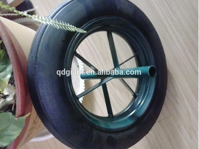 China 14x4 Rubber Powder Black Tyre Solid Rubber Wheelbarrow Wheels