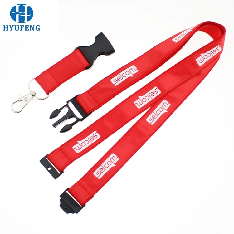 Custom Woven Logo Polyester Double Layer Lanyards With Quick Release ...