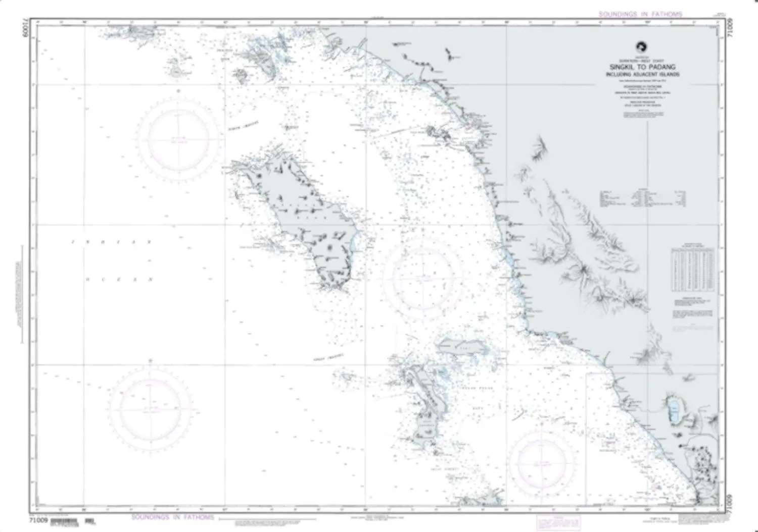 NGA Chart 71009-Singkil To Padang Including Adjacent Islands