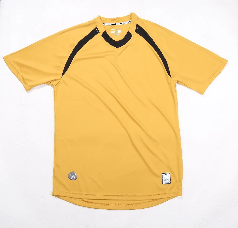 Yellow Breathable V Neck Raglan Sublimation Soccer Jersey Made In China ...