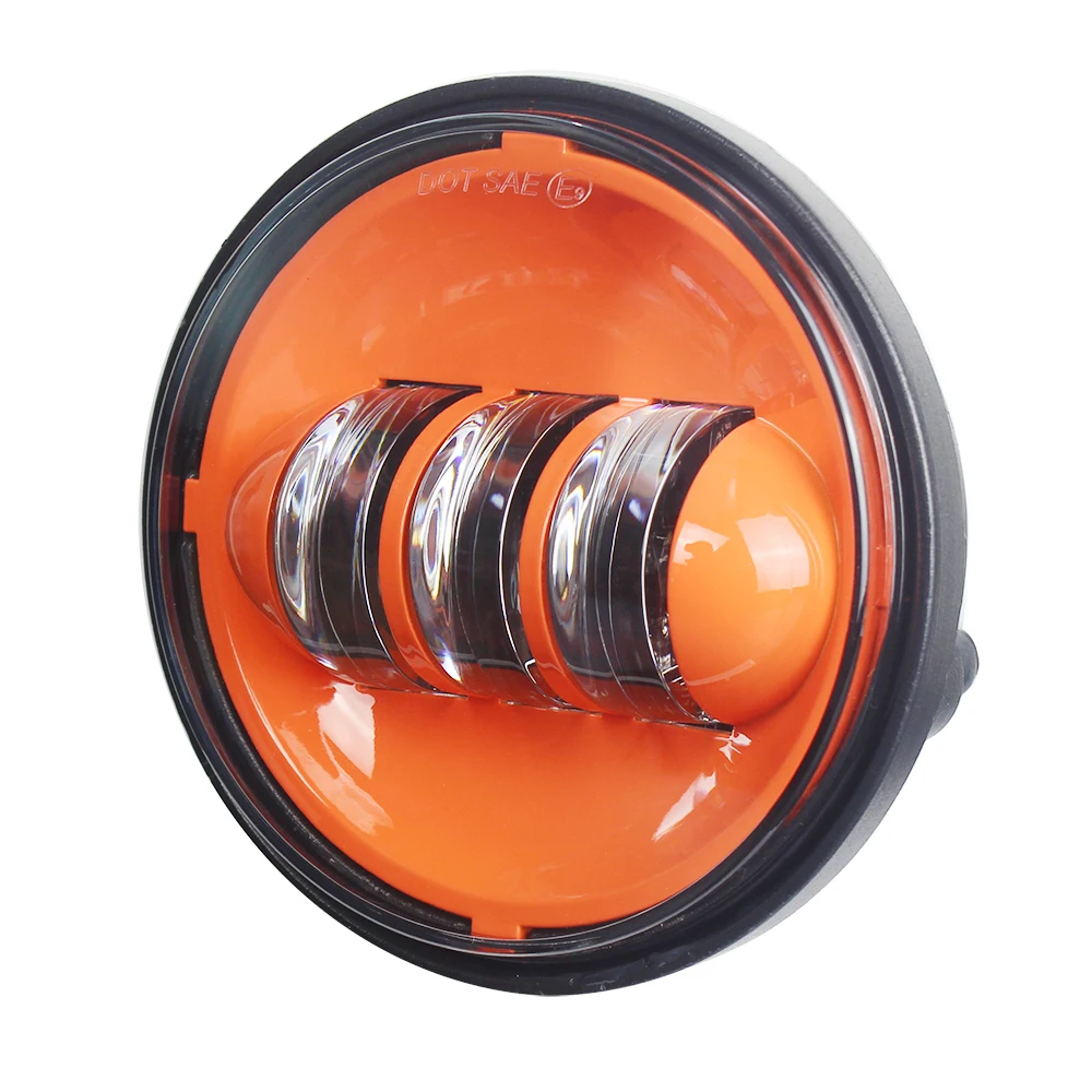 4-1/2 4.5 Inch 30w Orange LED Spot Fog Passing Light Angle Eyes For Motorcycle