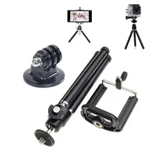 2016 universal aluminum Mini tripod for camera Mobile Phone + Stand Holder+Tripe Mount Adapter for Gopro Camera HD SJ4000