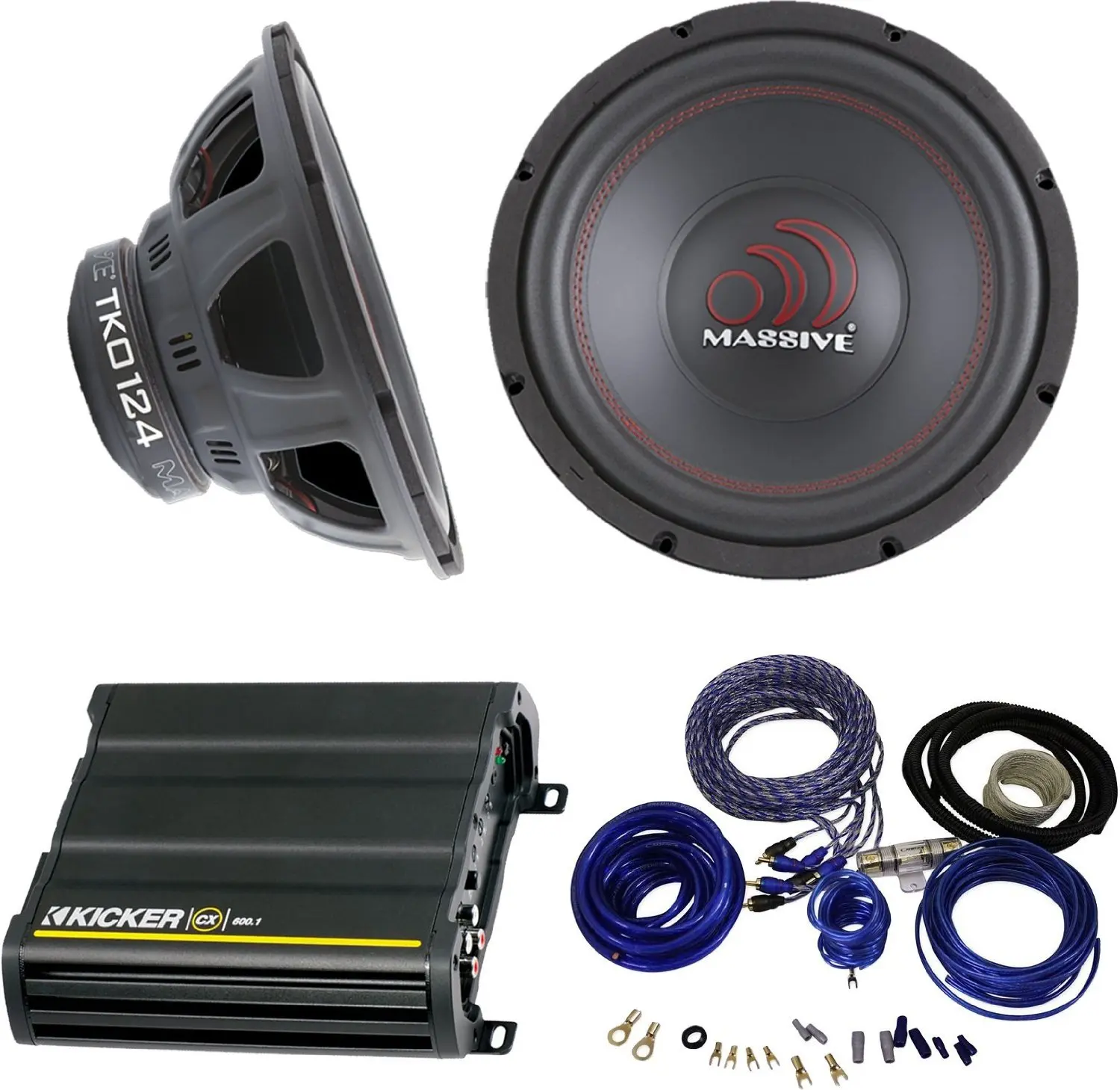 Buy Car Subwoofer and Amp Combo Kicker Subwoofer 12" inch 4Ohm 750W