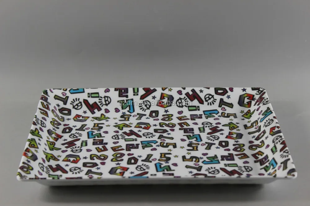 30.5x24cm Plastic Melamine Rectangle Tray With Own Design