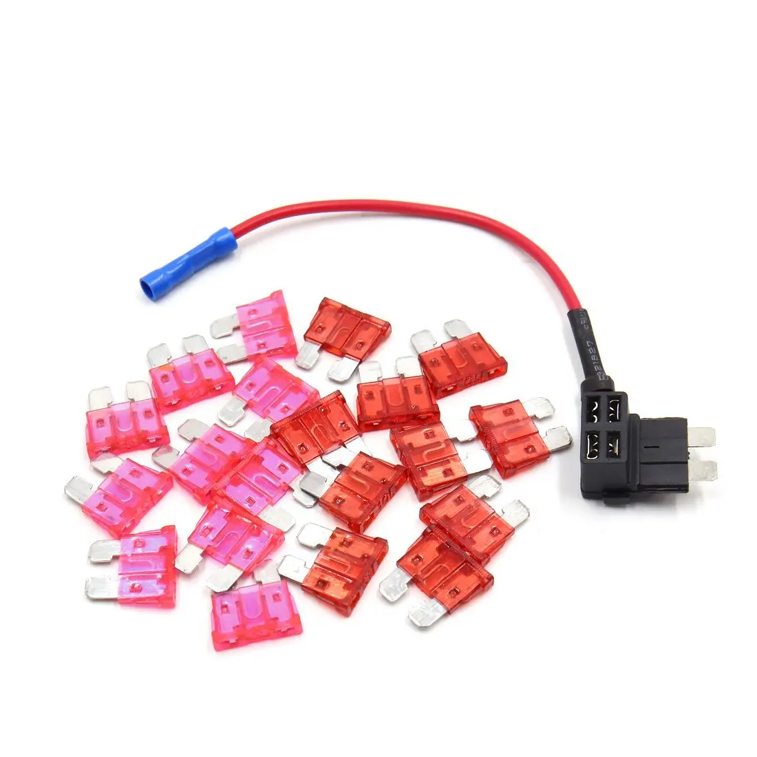 XCSOURCE 4pcs 12V Car Add-a-circuit Fuse TAP Adapter Small ATM APM Blade Piggy Back Fuse Holder with 10A Fuse for Vehicles Cars SUV MA1139