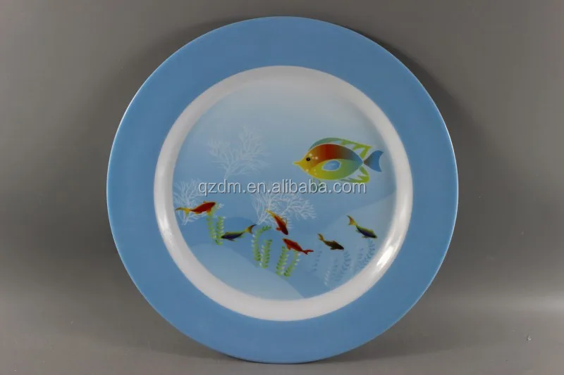 Summer Round Plate Colorful Dishes Party Dishese