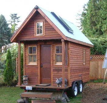 Log Mobile Cabin Prefab Wooden Tiny Trailer House On Wheels View