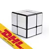 Qiyi 2x2 Mirror Cube Puzzle Gold Silver Steel-brushed Golden Silver Stickers 2x2x2 Magic Cubes Speed Cube Toys Gifts for Kids