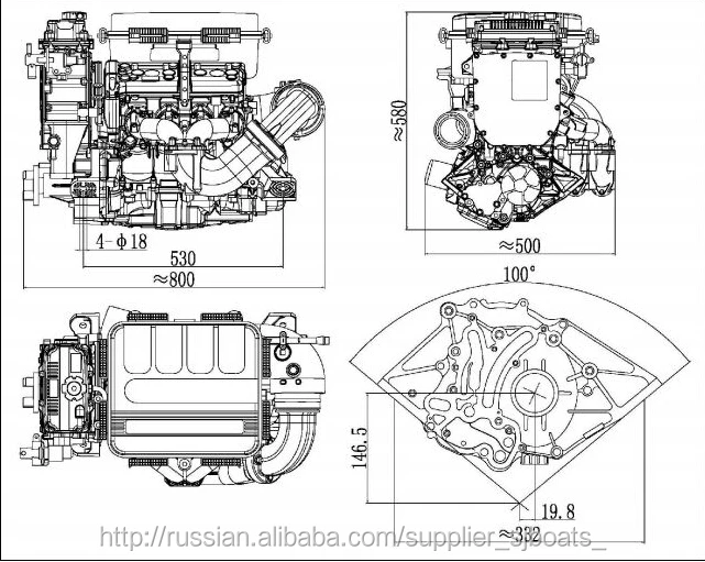 Inboard Boat Engine For Jet Boat Engine Jet Pump Water Jet Motor 1100