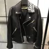 Patterned leather garment coat