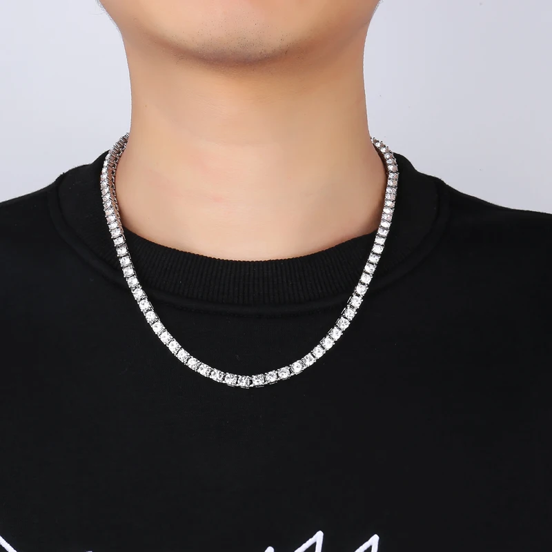 2019 Mj Jewelry Mens Hip Hop Necklace Gold Plated Iced Out Tennis Chain ...