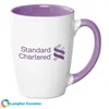 12oz white exterior colored interior two-tone customized ceramic coffee java mug